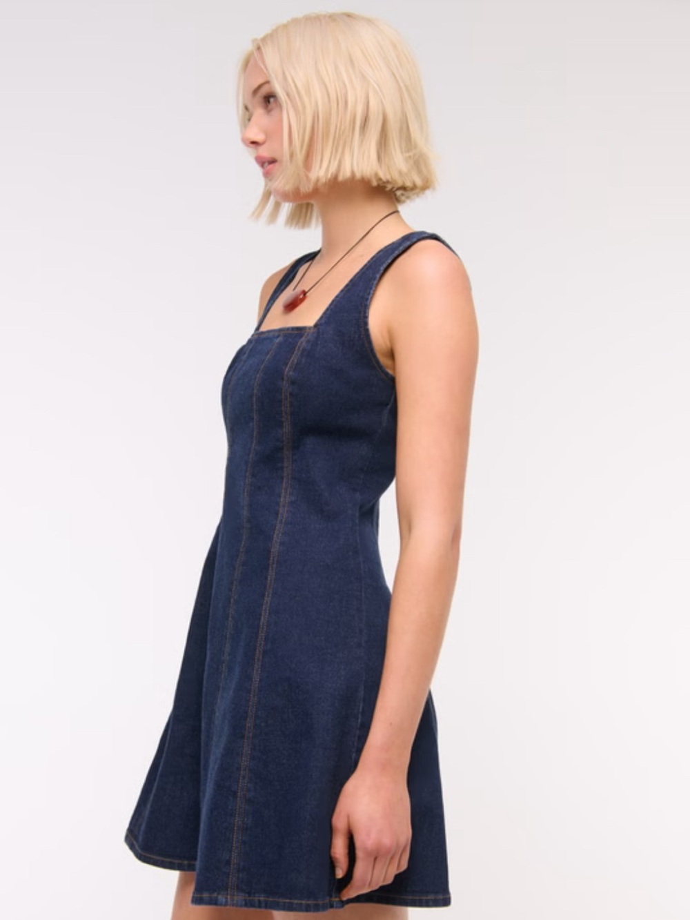 The A&F Mila Squareneck Denim Mini Dress - Picture 3 of 5